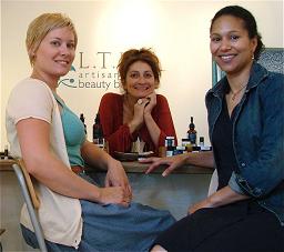 Erin Van Cott, Nini Ordoubadi, and Tiffany Wheat at Tay Tea Bar and LBT Botanicals